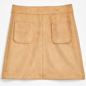Loft Plus Plum Faux Suede Pocket Shift Skirt
